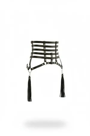 Black Women's Belt Wide Corset Style Multiple Stripes - APFT408