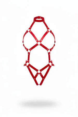 Body Harness Red Adjustable Strappy Fashion Accessory