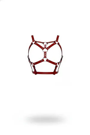 Red Women's Belt Metal O-Ring Detailed Body Accessory - APFT580