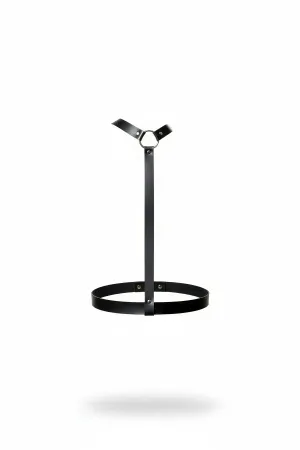 Black Faux Leather Minimalist Body Harness with Silver O-Ring Hardware