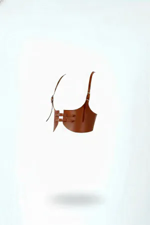 Tan Women's Belt Wide Corset Waist Accessory with Buckle - APFT605