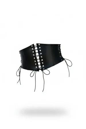 Black Women's Belt Lace-Up Corset Waist Accessory - APFT607