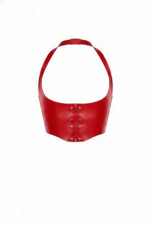 Red Women's Belt Lace-Up Corset Detailed Wide Waist - APFT613