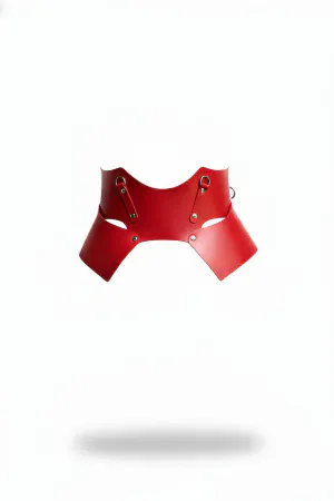 Red Women's Belt Wide Leather Corset Waist Accessory - APFT619