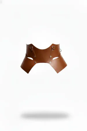 Tan Women's Belt Thick with Faux Leather Ring Detail - APFT619