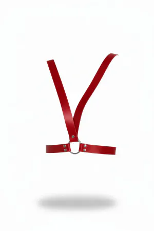 Red Women's Belt Leather Ring Detailed Body Accessory - APFT633