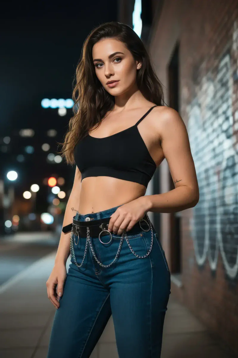 festival black waist belt with silver