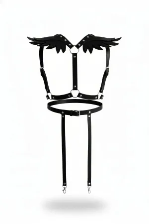 Winged Shoulder Harness with Detachable Garter Straps