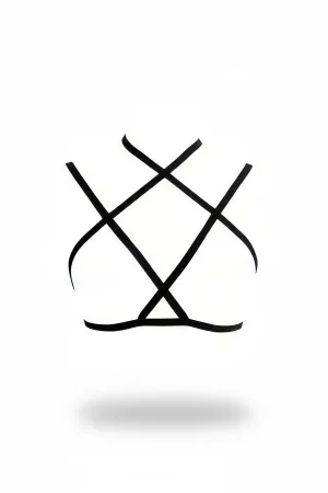 Black Chest Harness Cross Geometric Body Accessory - APFT69