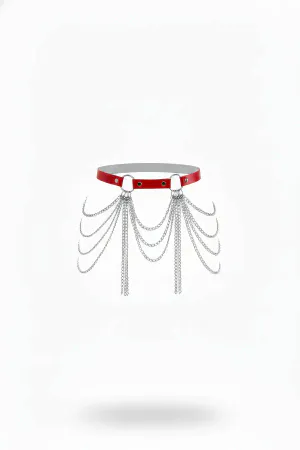 Red Women's Belt Chain Detailed Body Accessory - APFT729