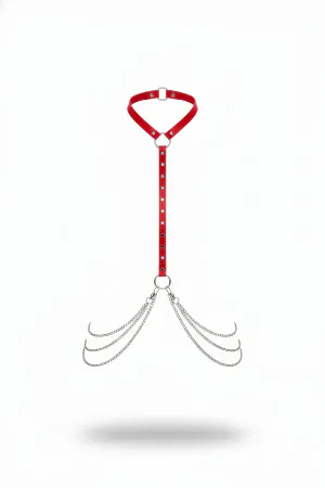 Red Women's Belt Chain Detailed Body Accessory - APFT840