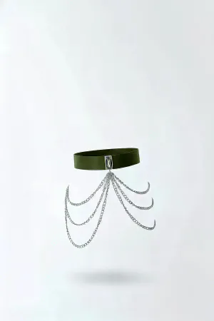 Khaki Women's Belt Thick Chain Detailed Waist Accessory - APFT904