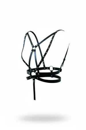 Black Women's Belt Multi-Strap Leather Body Accessory - APFT909