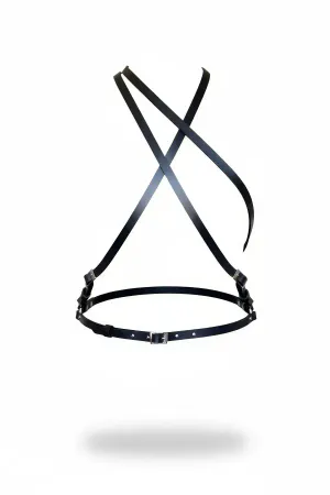 Black Women's Belt Leather Cross Body Accessory - APFT919