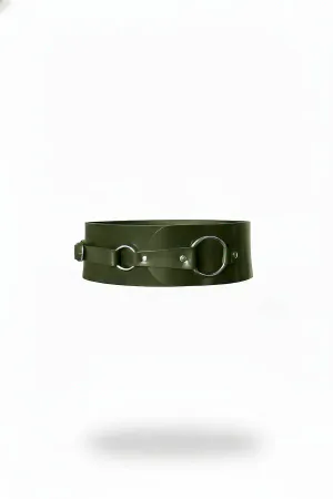 Khaki Women's Belt Thick O-Ring Detailed Waist Accessory - APFT920