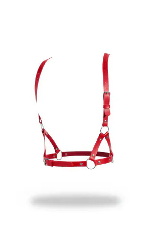 Red Women's Belt Faux Leather Ring Detailed Body Accessory - APFT938