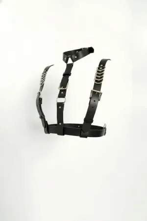 Black Women's Belt Chain Detailed Body Accessory - APFT969