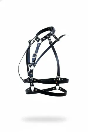 Black Women's Belt Leather Multi-Stripe Buckle Body Accessory - APFT970