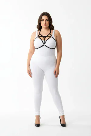 Plus Size Black Women's Harness Special Design Rubber Accessory - APFT352