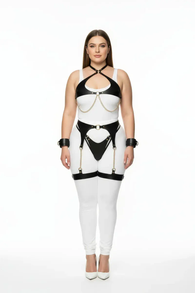Plus Size Faux Leather Chest Harness