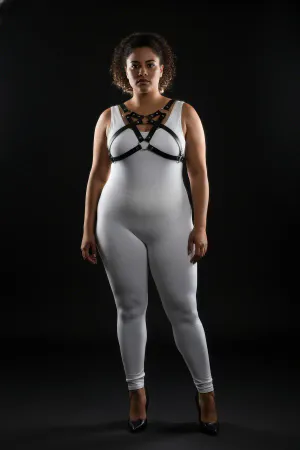 Plus Size Black Women's Harness Set with Ring Detail, Stylish Fancy Accessory - APFT1239
