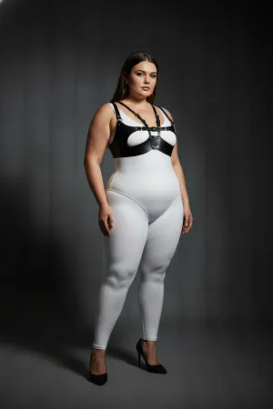 Plus Size Black Women's Harness Suit Adjustable Leather Body Accessory - APFT1377