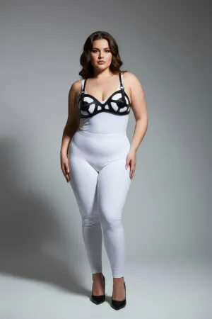 Plus Size Black Women's Leather Harness Suit Fancy Wear Body Accessory - APFT1155