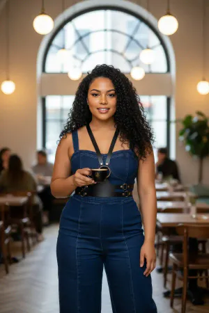 Plus Size Black Women's Corset Belt with Shoulder Strap Leather Combination Complement - APFT20