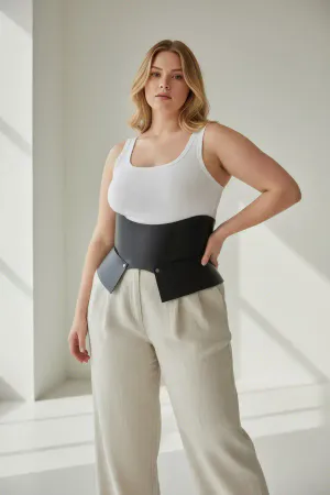 Plus Size Black Women's Leather Corset Belt Slim Waist View - APFT611