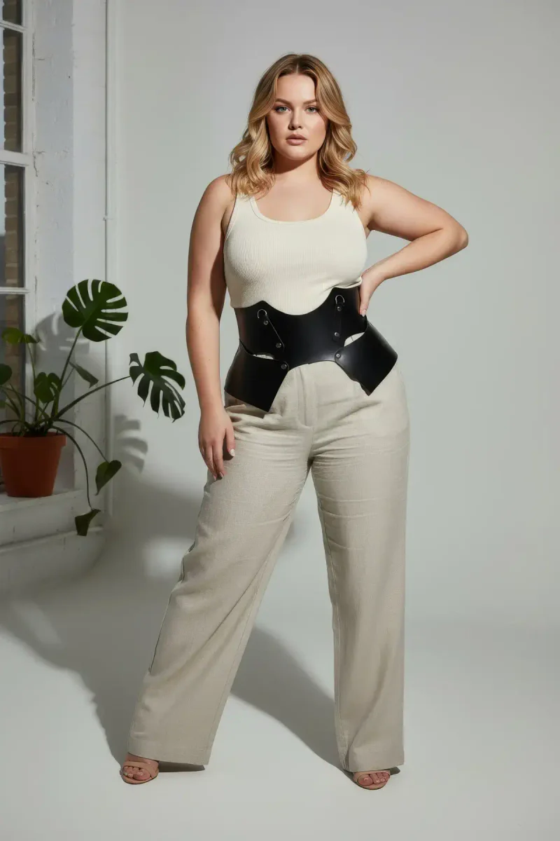 Faux Leather Corset