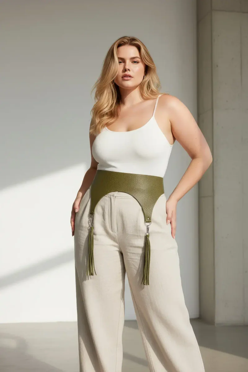Underbust Harness Outfit Olive Green with T