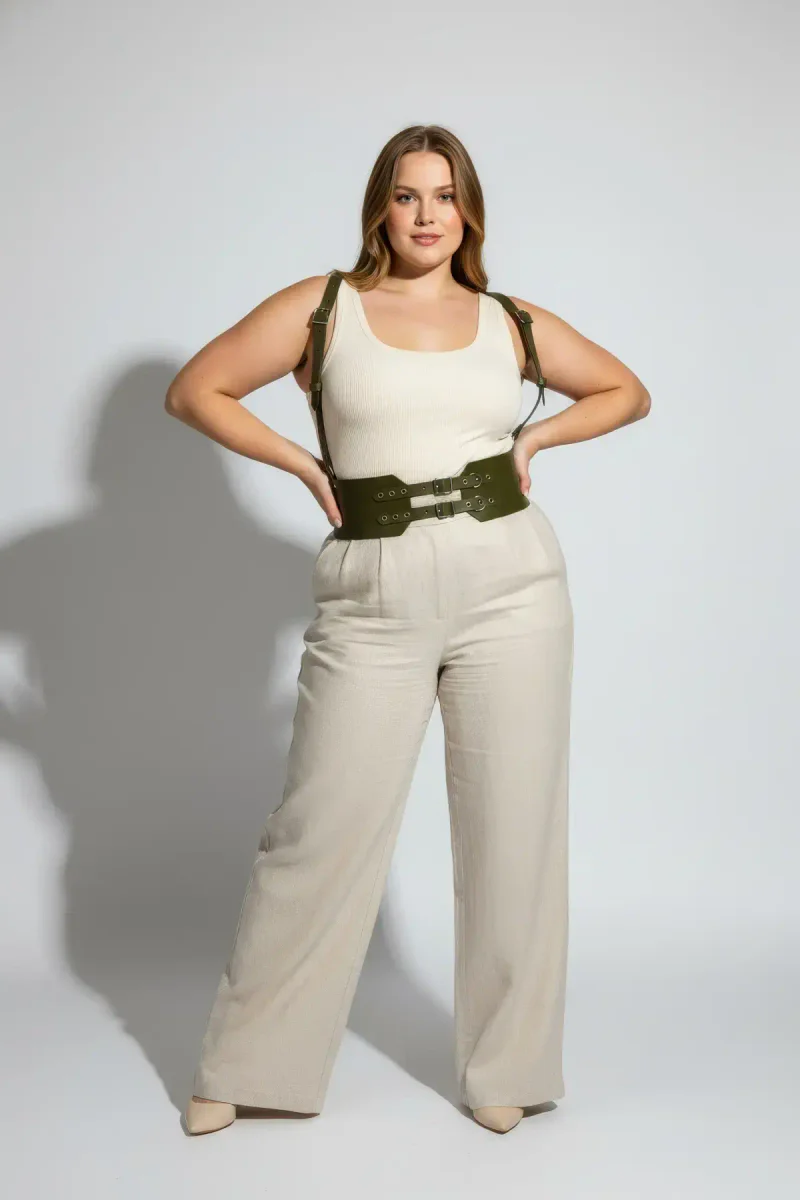 Olive Green Fashion Harness Side Profile