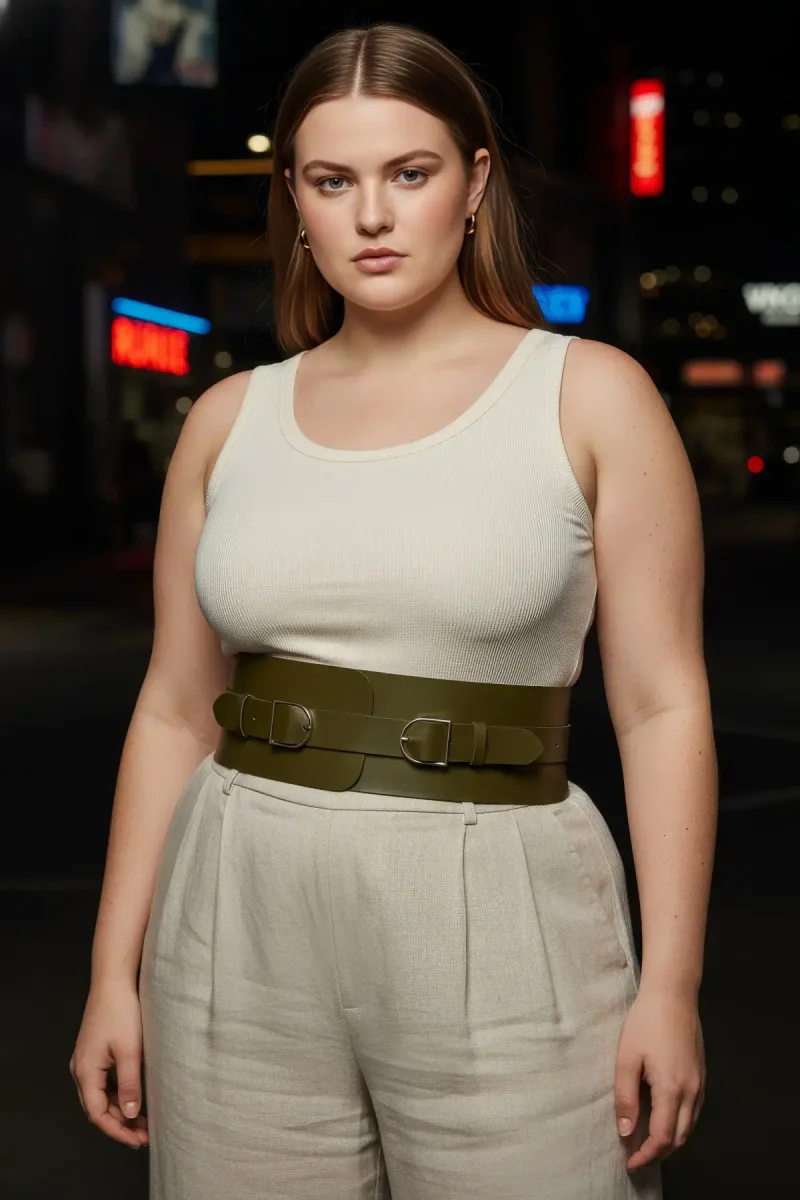 Plus Size Waist Belt Khaki
