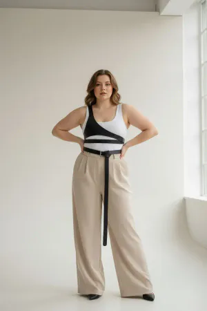 Plus Size Black Women's Belt Harness Detailed Body Accessory - APFT1120