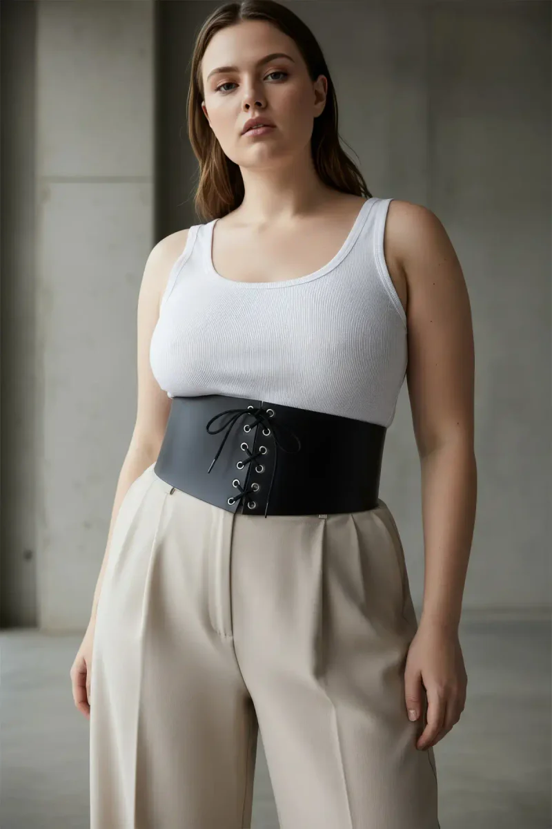 Black Underbust Fashion Harness Matte Vegan