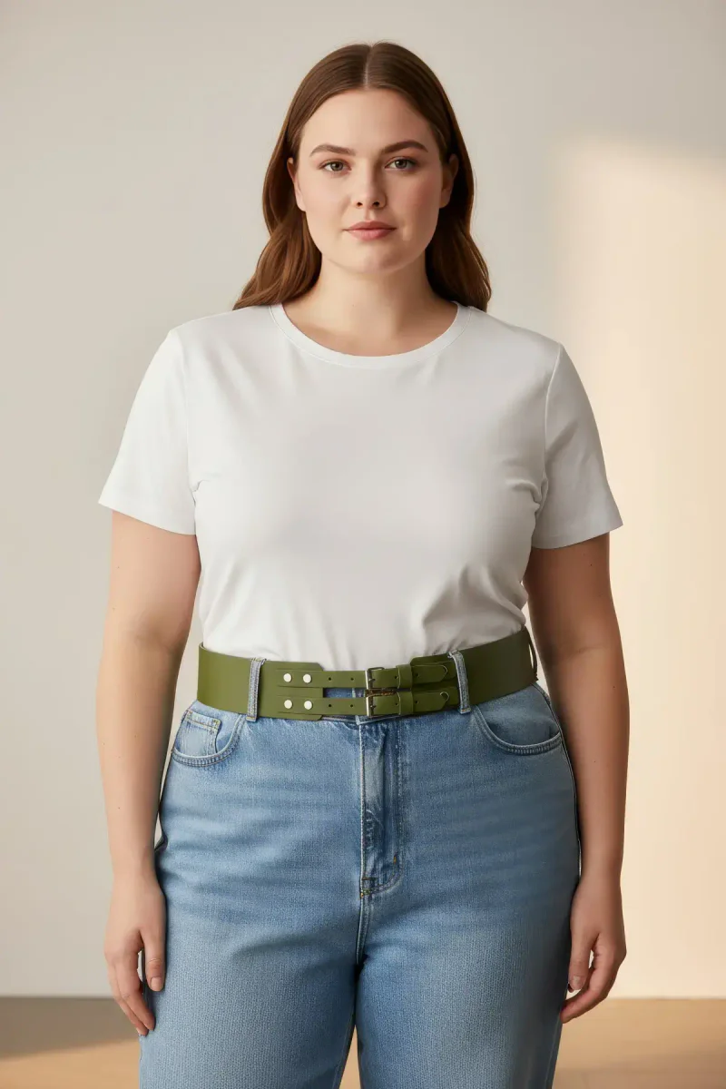 Wide Waist Cinch Harness in olive