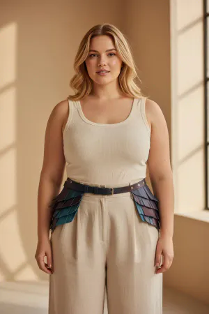 Large Size Black Women's Belt Thick Corset Type Leather Aesthetic Design - APFT1254