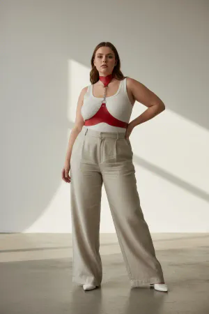 Plus Size Red Women's Belt Chain Detailed Leather Body Accessory - APFT1265