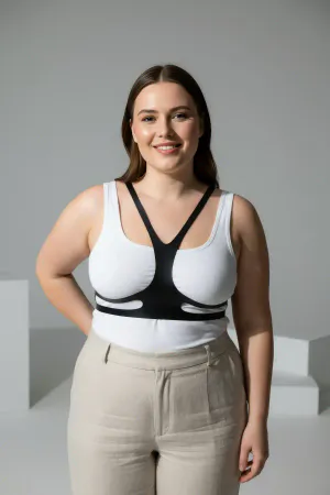 Plus Size Black Women's Belt Harness Style Leather Body Accessory - APFT1374