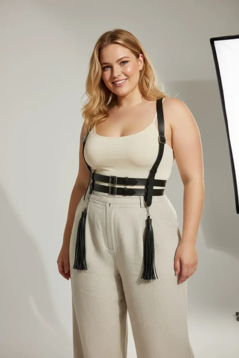 Front View Festival Harness Set Silver O-Ring Closure