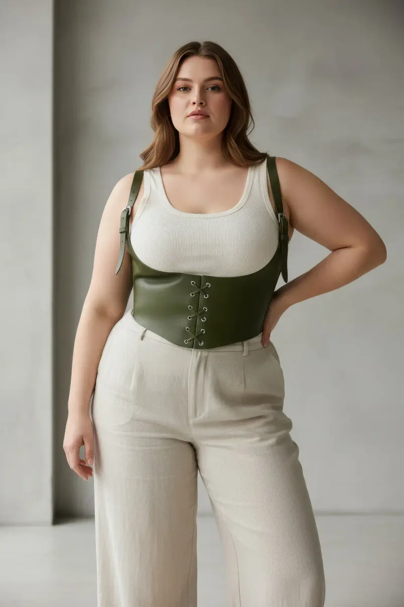 Khaki Underbust Harness Top