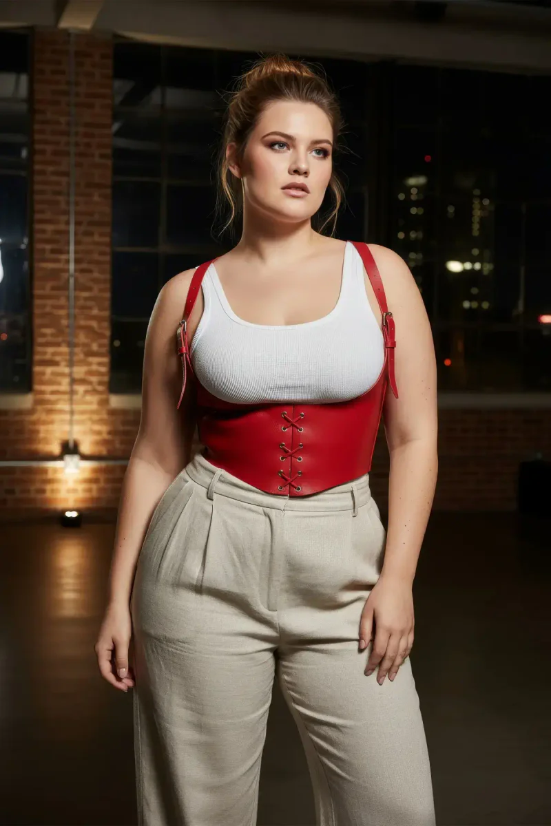 Faux Leather Underbust Cors
