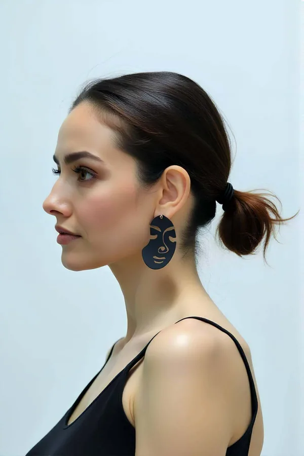 Orecchini statement a magazzino all'ingrosso, Abstract Face Statement Earrings