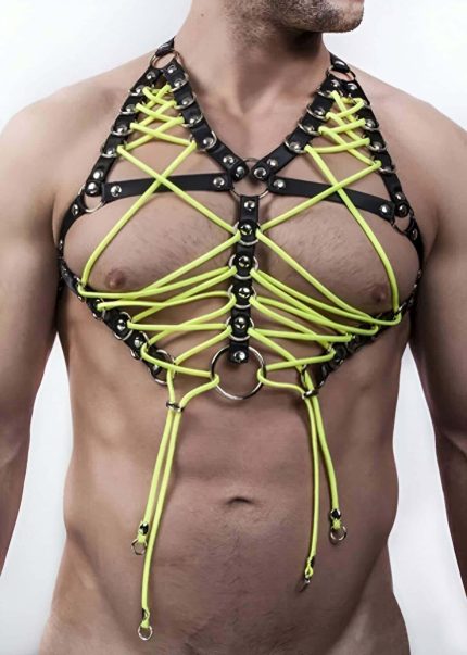 Men's Elastic Harness - Sexy Adjustable Chest Strap | Black Red Plus Size