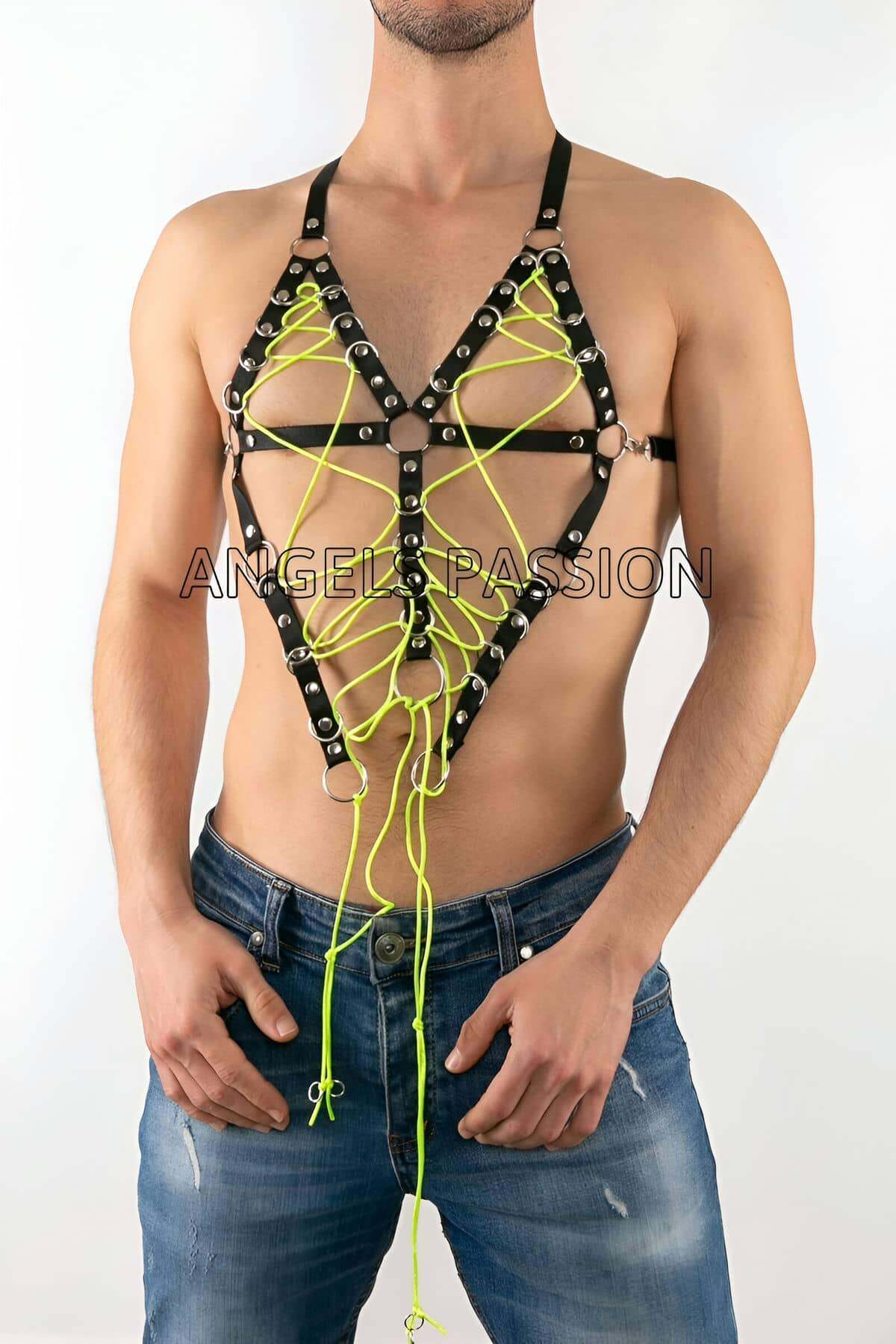 122837.jpg Men's Elastic Harness - Sexy Adjustable Chest Strap | Black Red Plus Size - Image 2