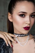 Leather Choker – Studded Collar with Chain, Adjustable Size Punk Style Necklace - Image 2