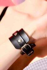 Leather Bracelet - Stylish Leather Band With Fashion Ring & Adjustable Strap - Image 2