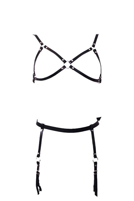Leather Garter Harness – Adjustable Plus Size Bondage Style Garter Set