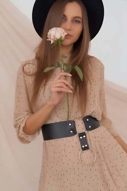 Leather Belt - Stylish Ring Detail Adjustable Belt for Men & Plus Sizes