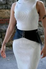 Women's Leather Belt - Stylish Waist Cincher with Rivet Detail | Plus Size Corset Style
